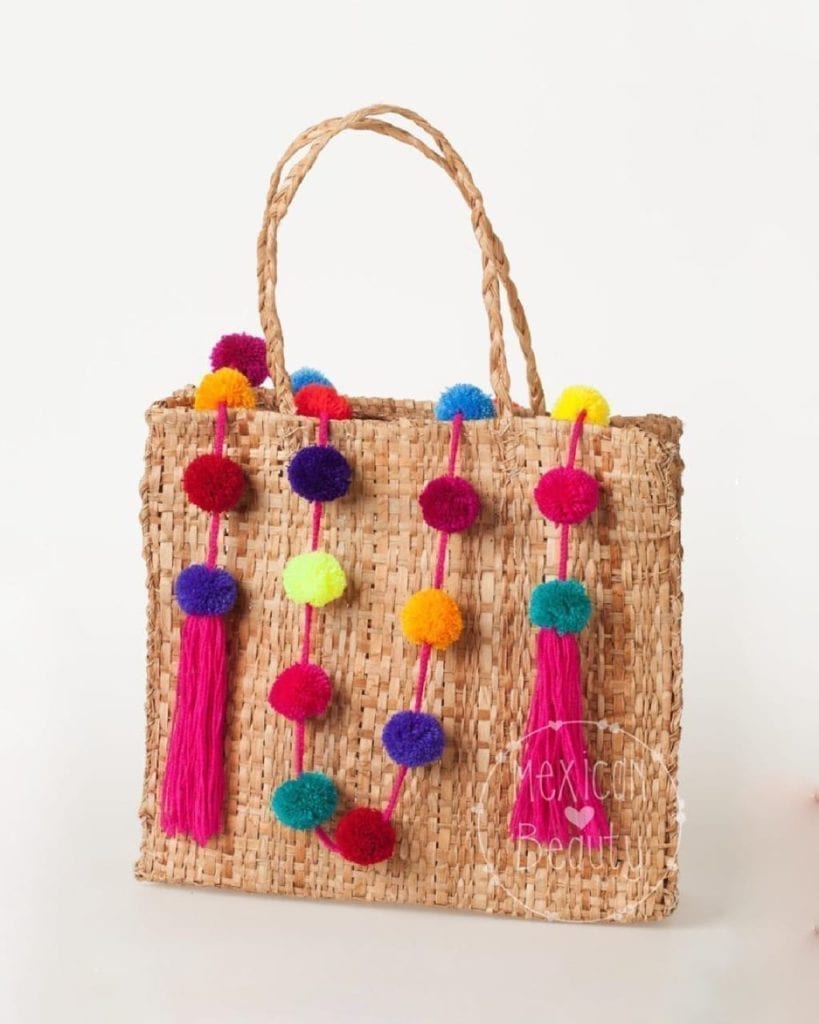 Guirnalda decorativa con pompones adorno para bolso multicolor_decorative pom pom garland