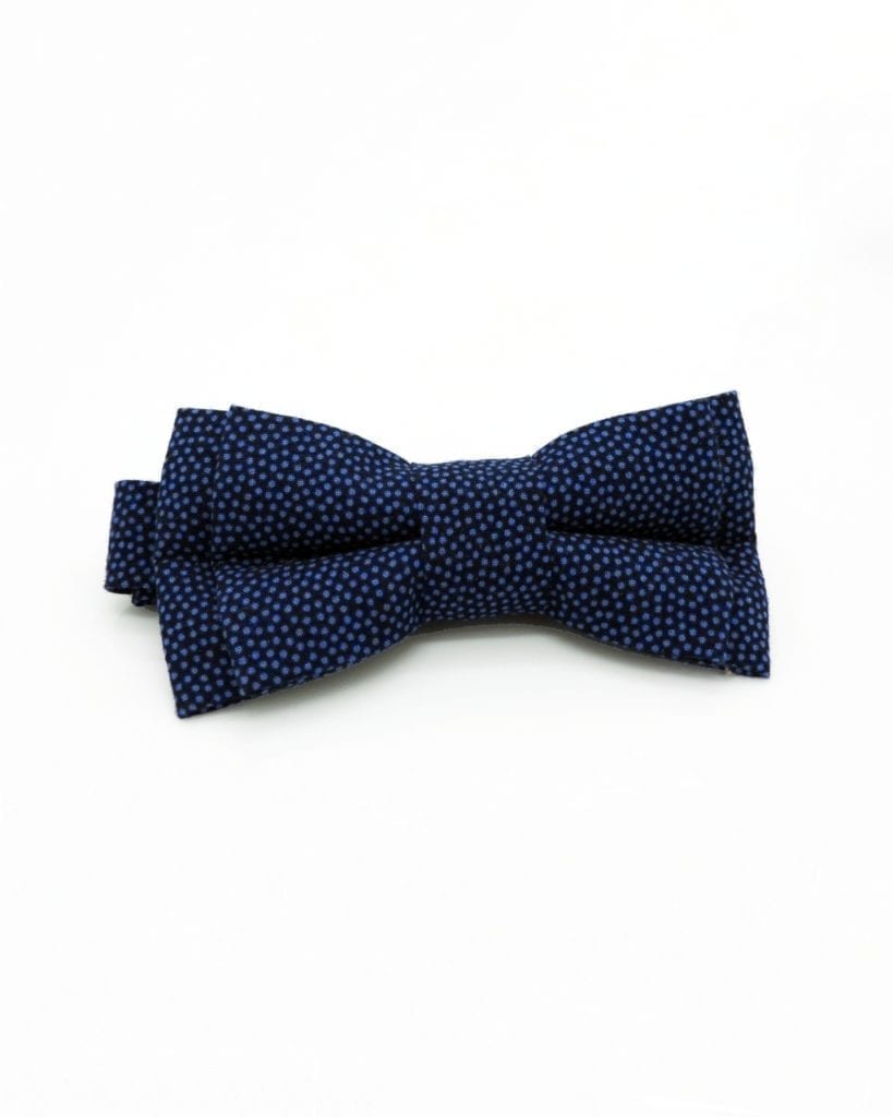 Pajarita para hombre azul con lunares _ polka dot bow tie