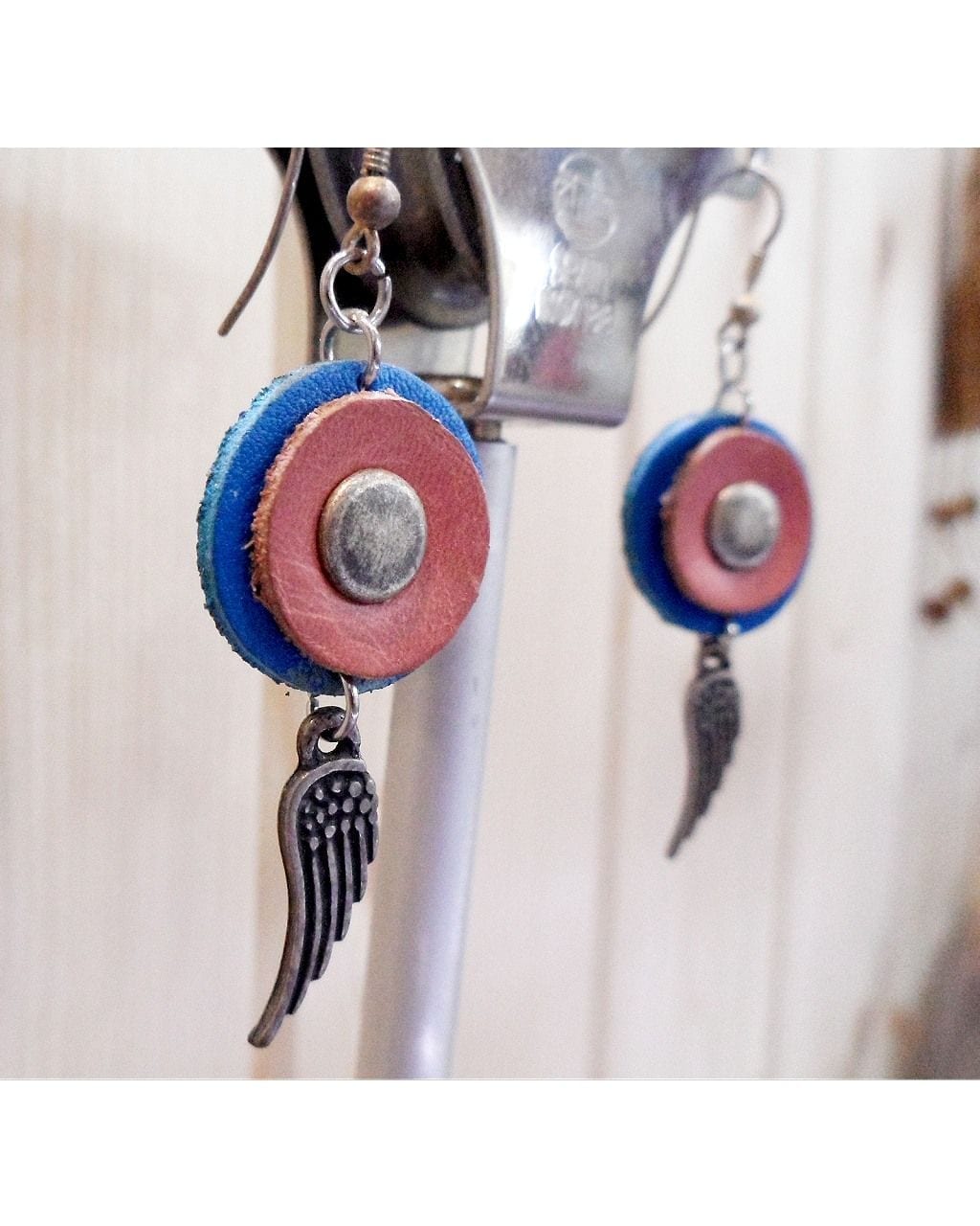 women's earrings, leather earrings, earrings - pendientes mujer - Galeria Kupka