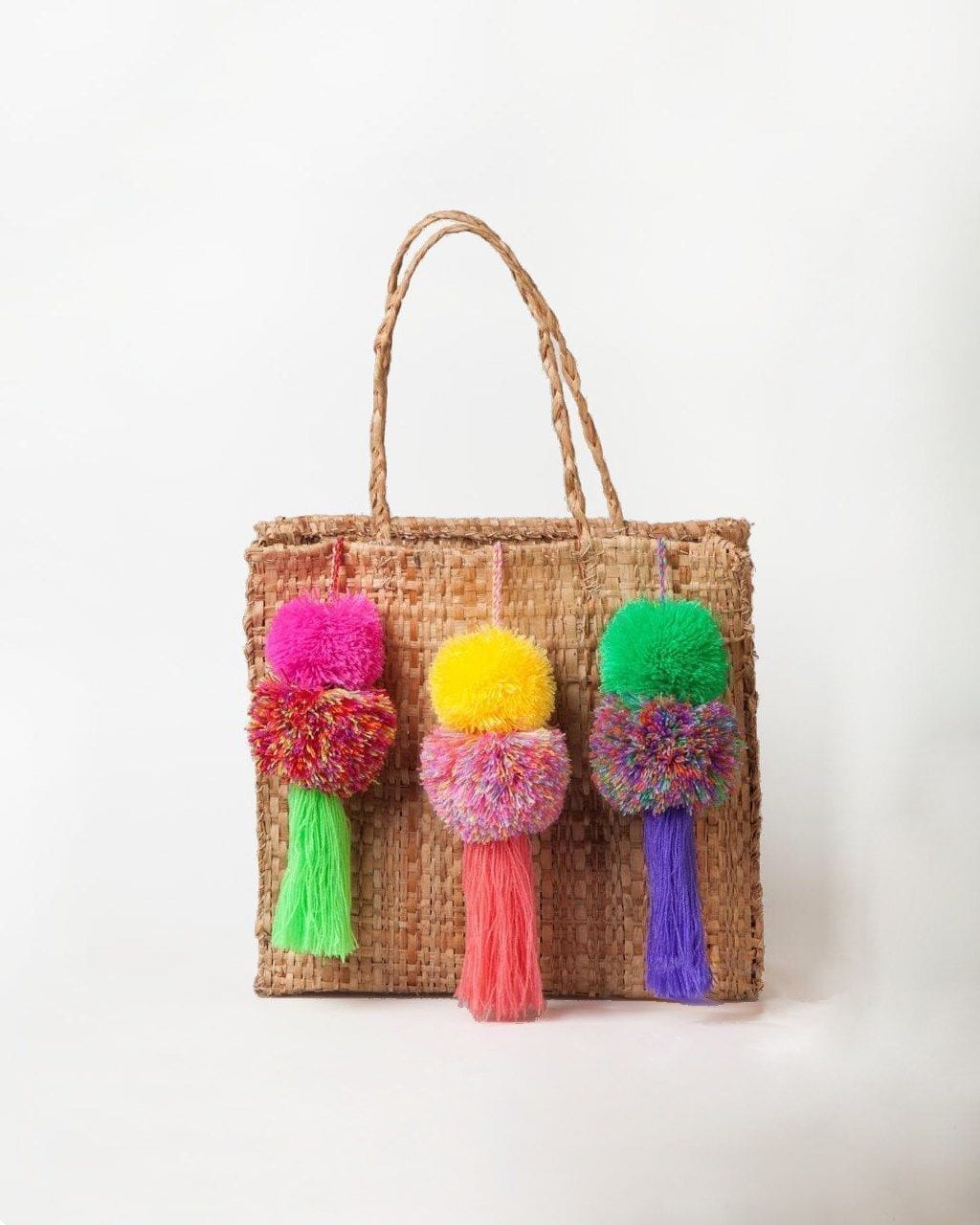 Mexikanische Schönheit Shop - handgemachte Tasche Pom Pom Charme bunten Pom Pom Pom 3