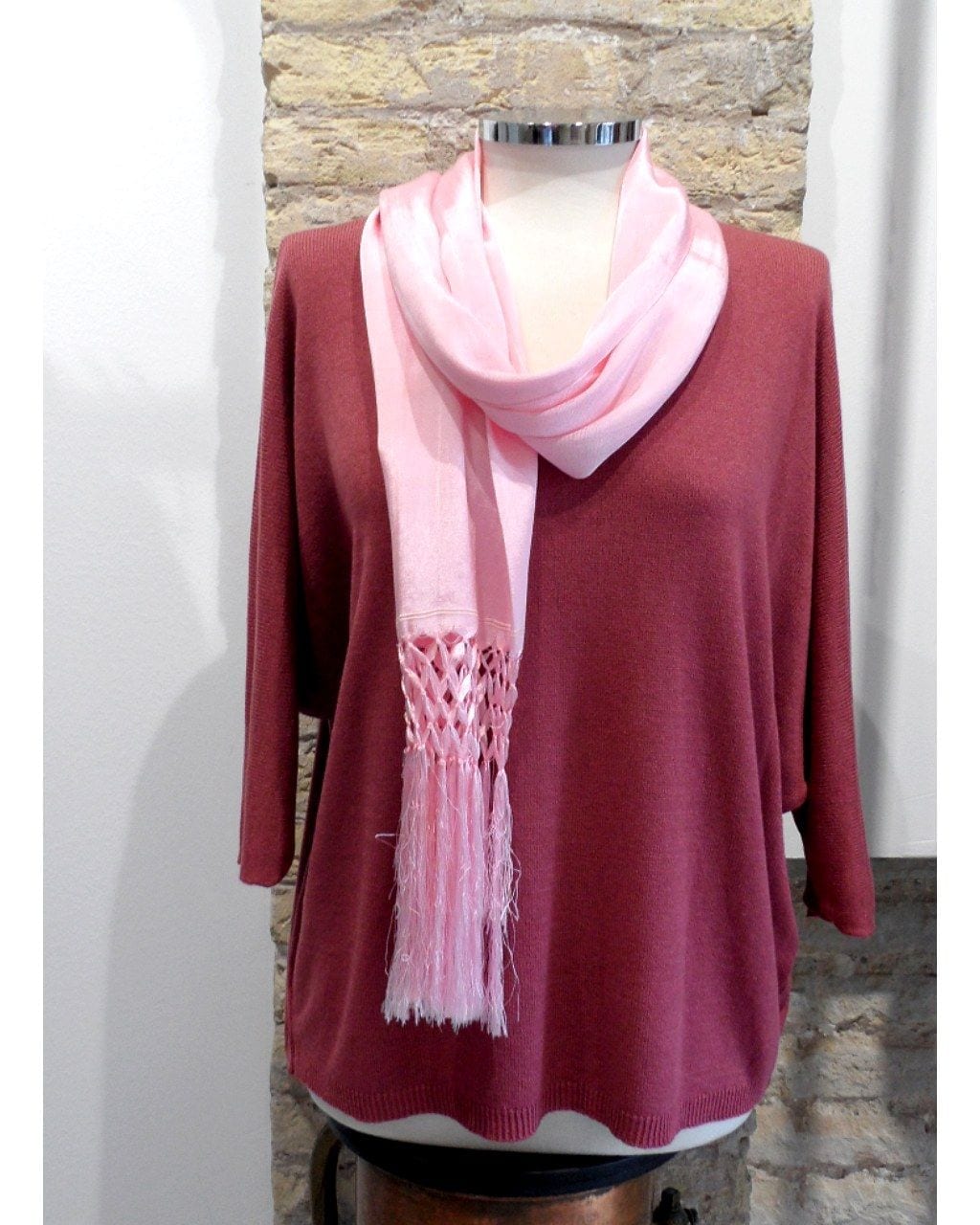 Pañuelo para el cuello rosa-Mexican-rebozo-or-neck-scarf pink - Halstuch Mexikanische handarbeit