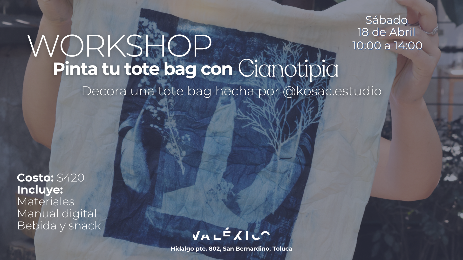 Cianotipia sobre Tote Bag | Crea una pieza única